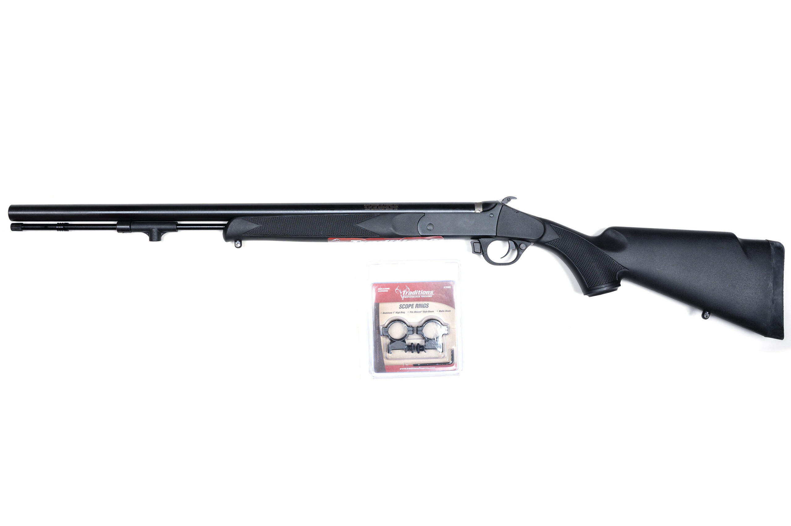 TRADITIONS BUCKSTALKER BLK/BLUED 24” – RINGS/BASE IN BOX, N-R72003540RB
