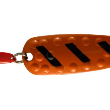 Len Thompson 13X OB Dimpled Series Spoon, 2 3/4", 13/16 oz, Xtra Heavy- Orange /Black, 4948-0166