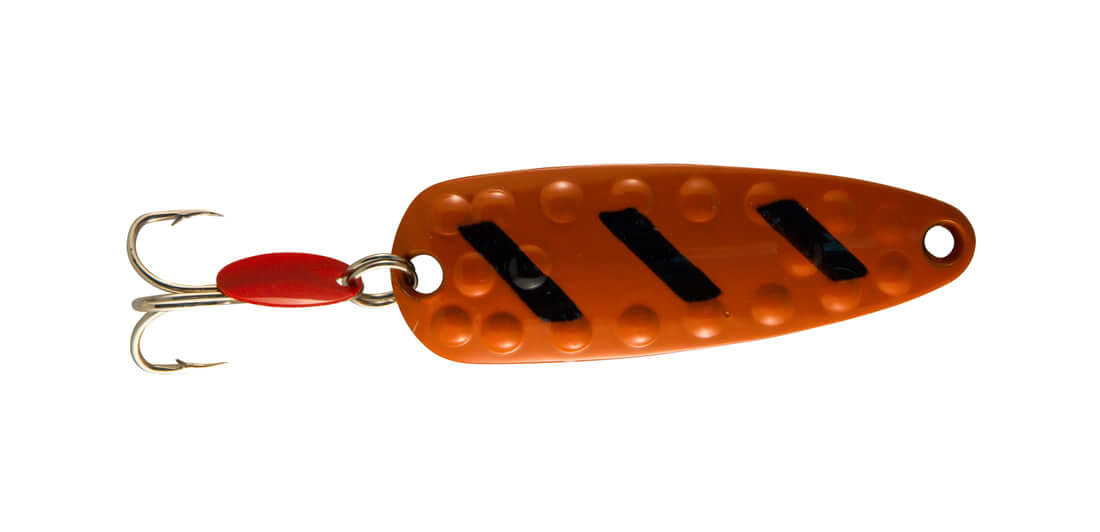 Len Thompson 11X OB Dimpled Series Spoon, 2", 1/2 oz, Orange & Black, 4948-0393