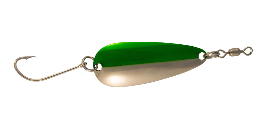 Len Thompson 1P NG-S Platinum Series Spoon, 2 3/4", 3/4 oz, Nickel Hot Green - Single Hook, 4948-0384