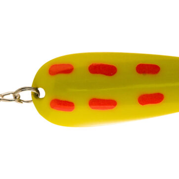 Len Thompson 7 CR Original Series Spoon, 1 1/4", 1/5 oz, Chartreuse & Hot Red, 4948-0032