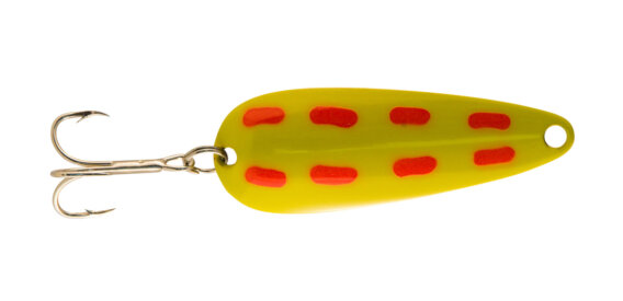 Len Thompson 7 CR Original Series Spoon, 1 1/4", 1/5 oz, Chartreuse & Hot Red, 4948-0032