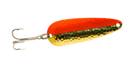 Len Thompson 6 BF Original Series Spoon, 1", 1/7 oz, Hammered Brass & Flame, 4948-0015