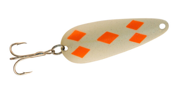 Len Thompson 4 FD-G Ultra Glow Spoon, 4 7/8", 1 1/8 oz, Five of Diamonds Glow, 4948-0203