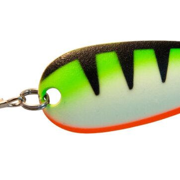 Len Thompson 2 FT-G Ultra Glow Spoon, 3 1/4", 1 oz, Fire Tiger Glow, 4948-0690