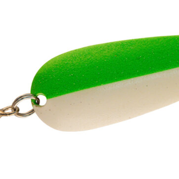 Len Thompson 00WG-G-S Ultra Glow Spoon, 2", 1/2 oz, White/Green Glow - Single Hook, 4948-0350