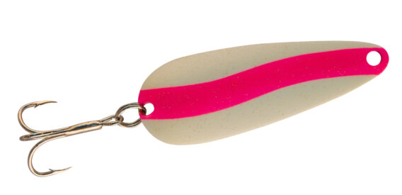 Len Thompson 4 WP-G Ultra Glow Spoon, 4 7/8", 1 1/8 oz, Glow White Pink, 4948-0204
