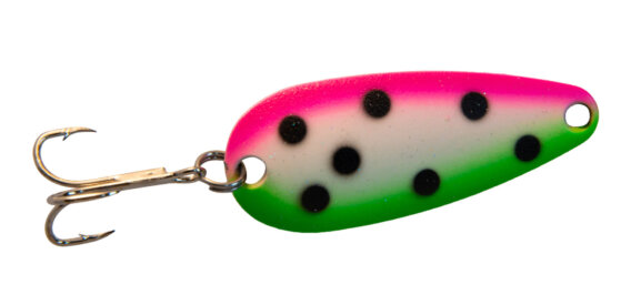 Len Thompson 8 WTM-G Ultra Glow Spoon, 2 3/4", 3/4 oz, Watermelon Glow, 4948-0599